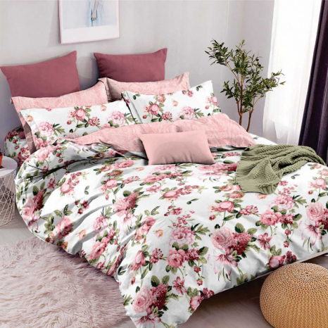 Двоспальний набір постільної білизни 180*220 із Бязі "Gold" №155025AB Черешенка™