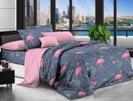Семейный набор хлопкового постельного белья из Ранфорса №184644AB Черешенка™