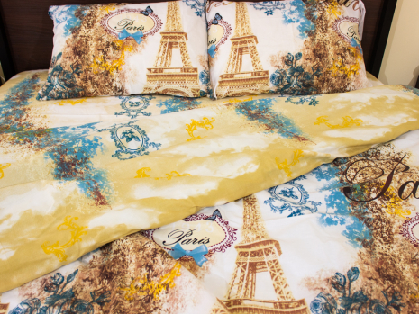 Семейный набор хлопкового постельного белья из Бязи "Gold" №15859 Черешенка™