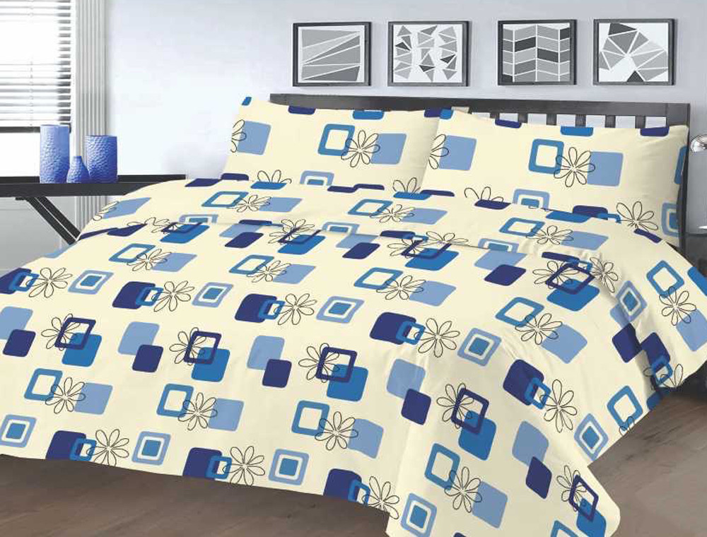 Тканина для постільної білизни Бязь "Gold" Lux "Геометрик квітковий" GL4202