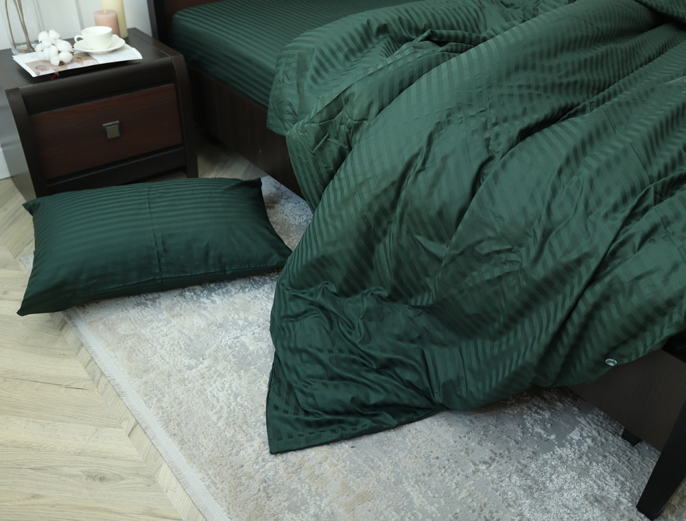 Сімейний набір постільної білизни зі Страйп Сатину №19-5917 Черешенка™