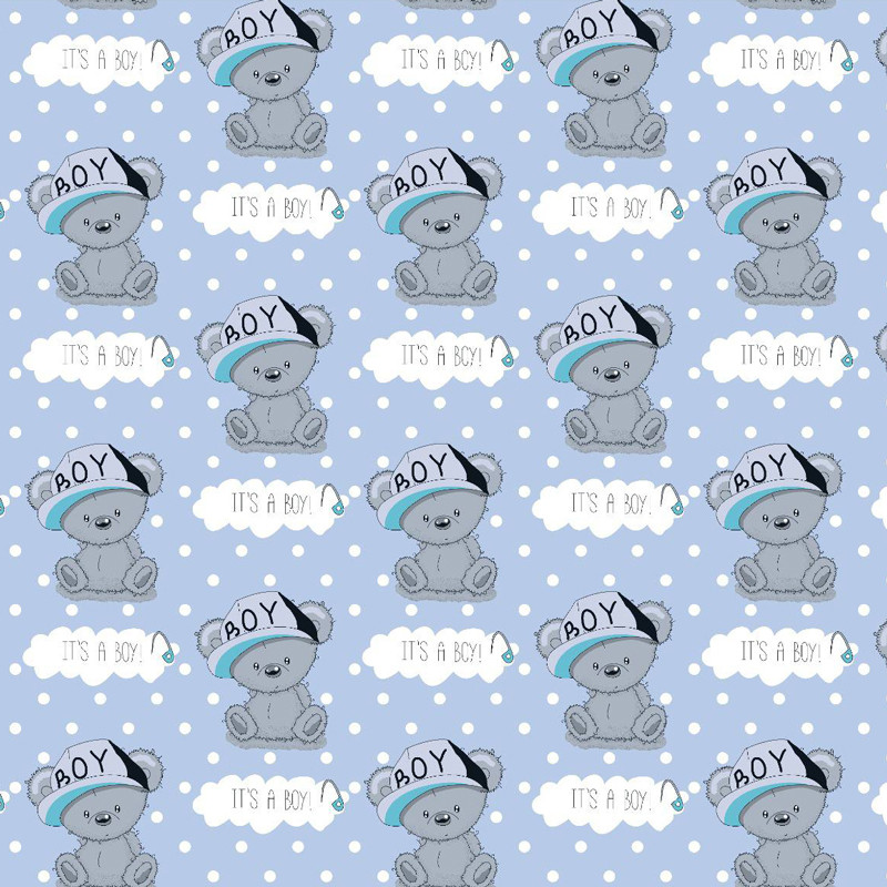 Ткань для постельного белья Фланель (байка) детcкая FLB1058blue