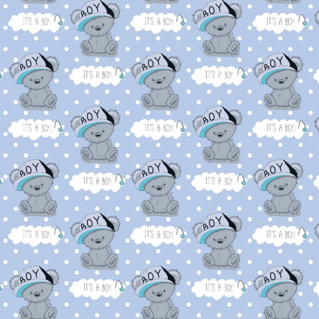 Ткань для постельного белья Фланель (байка) детcкая FLB1058blue