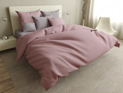 Сімейний набір постільної білизни із Бязі "Gold" з простирадлом на резинці №144452AB Черешенка™