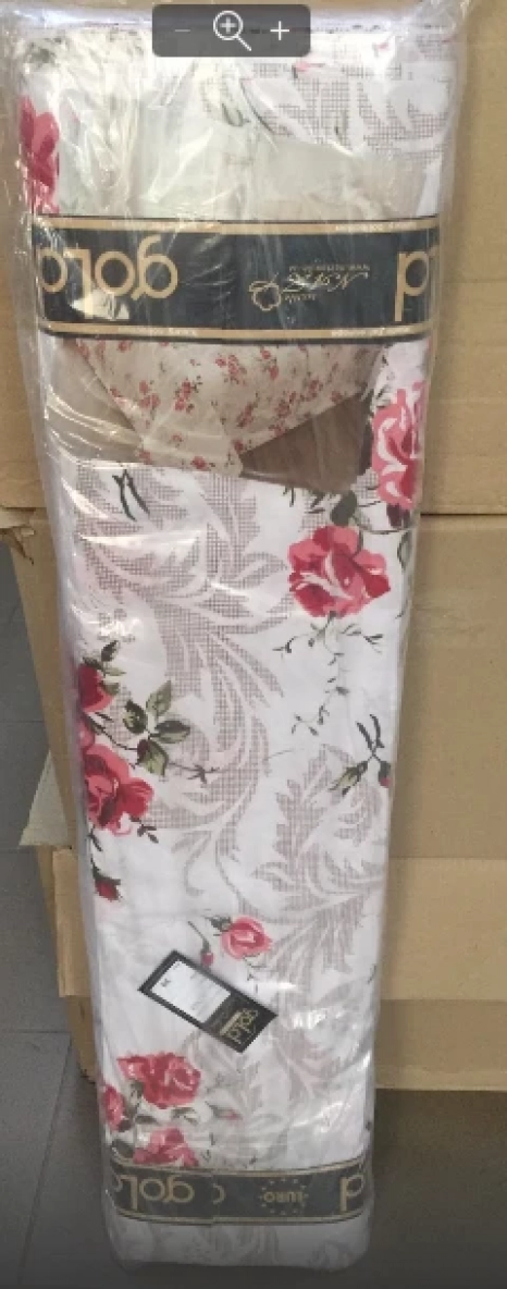 Тканина для постільної білизни Бязь "Gold" Lux "Дрібні троянди (молочний)" GL280