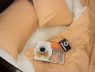 Семейный набор однотонного хлопкового постельного белья из Бязи "Gold" №15759AB Черешенка™