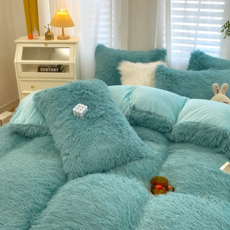 Евро-макси набор постельного белья 200*230 Плюш Травка №EL-03 Черешенка™