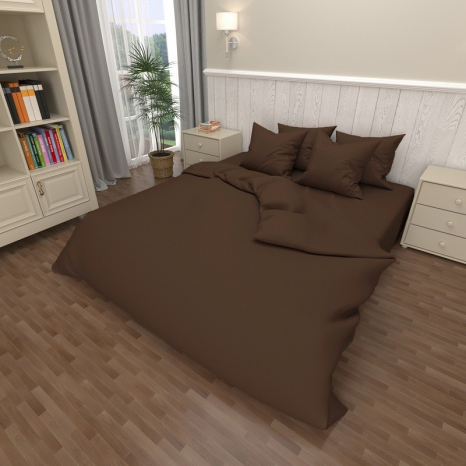 Тканина для постільної білизни Бязь "Gold" Lux однотонна GL18-1321-brown (50м)