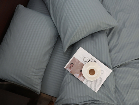 Євро набір постільної білизни 200*220 із мікрофібри в смужку №20174405 Черешенька™