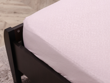 Простирадло на резинці (140*200*25) орнамент  на лавандовому  №1118