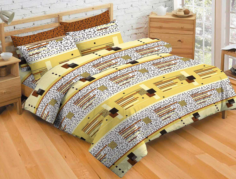 Тканина для постільної білизни Бязь "Gold" "Кольорова смуга" GLL13023brown