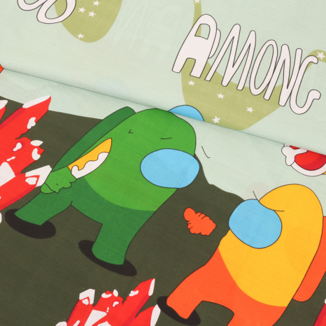 Ткань для постельного белья Бязь "Gold" Lux детская GLB7873green