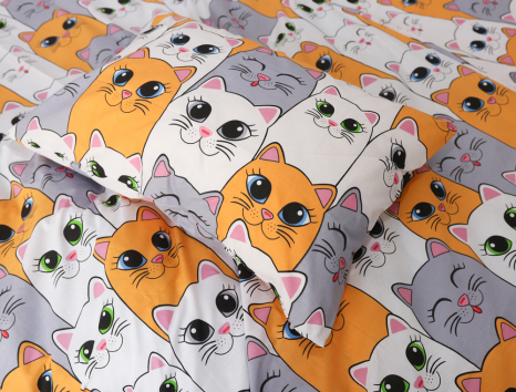 Полуторний набір постільної білизни 150*220 із Бязі "Gold" №165603 Черешенка™