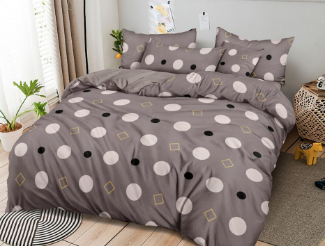 Полуторний набір постільної білизни 150*220 із Сатину №44238 Черешенка™