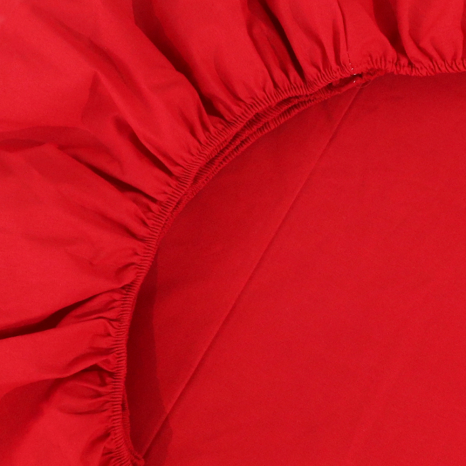 Простирадло на резинці (90*200*25) червоного кольору №6640631