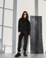 Женский костюм с джогерами (Размер XL) чёрный №205_0021