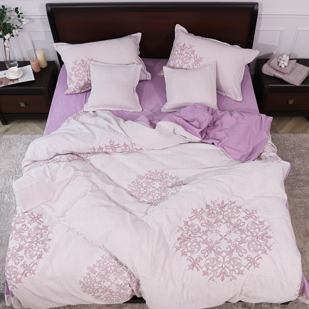 Евро макси набор постельного белья 200*230 из Трикотажа (Вязка) №500-07 Черешенка™