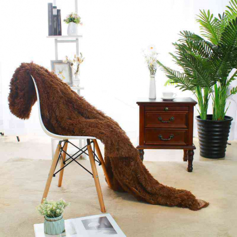 Євро-максі покривало-плед "травка" (240*220) - коричневе