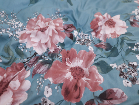 Полуторный набор постельного белья 150*220 из Сатина №862AB Черешенка™