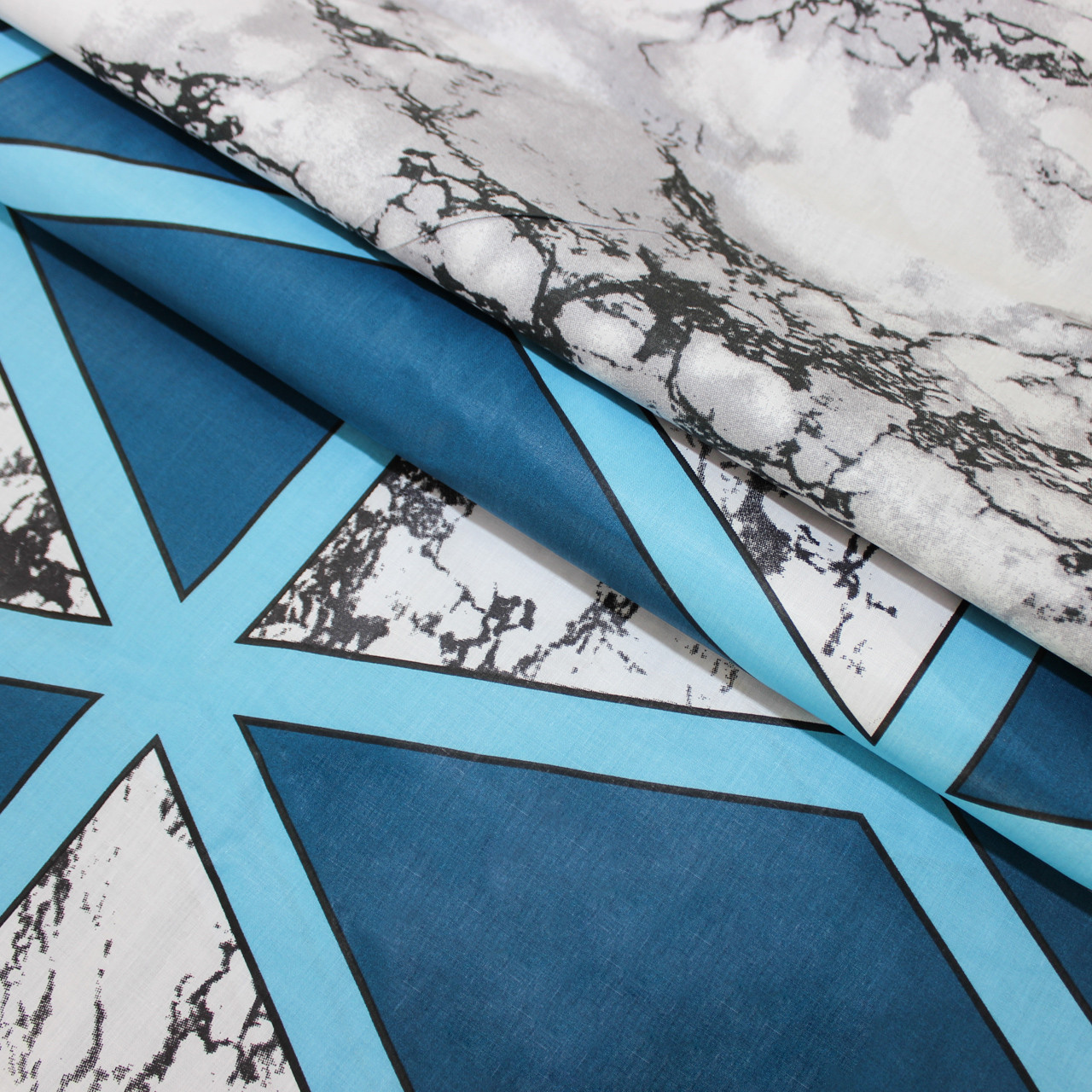 Ткань для постельного белья Бязь "Gold" Lux "Геометрический узор" GL1420 (A+B) - (50м+50м)