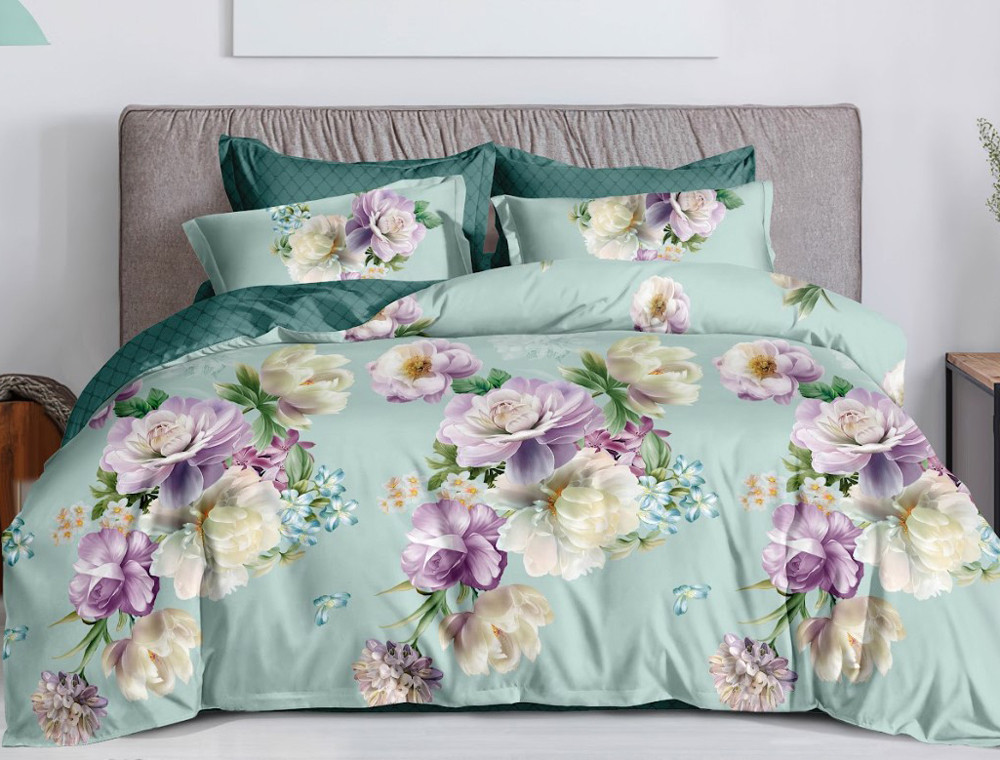 Евро макси набор постельного белья 200*220 из Сатина №44246AB Черешенка™