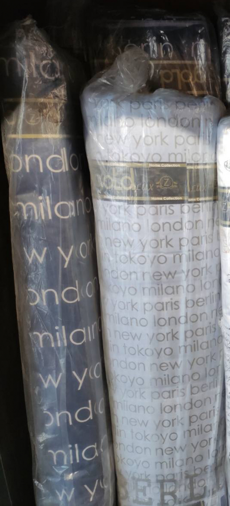 Тканина для постільної білизни Бязь "Gold" Lux "Столиці країн (білий)" GL1440 (A+B) - (50м+50м)