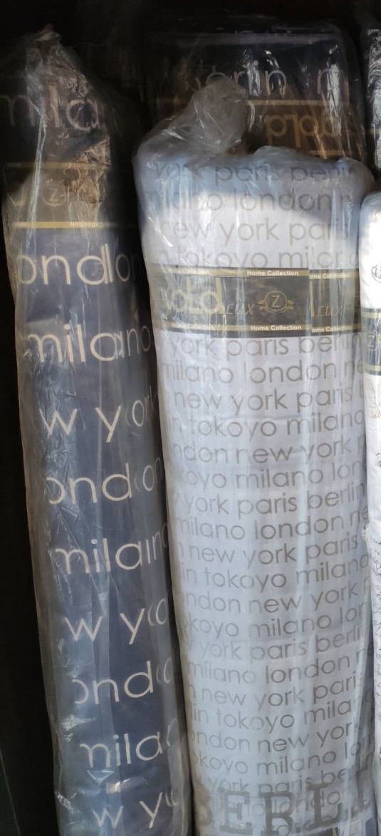 Тканина для постільної білизни Бязь "Gold" Lux "Столиці країн (білий)" GL1440 (A+B) - (50м+50м)