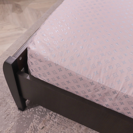 Простынь на резинке (160*200*25) пудровое с логотипом LOUIS VUITTON №5011