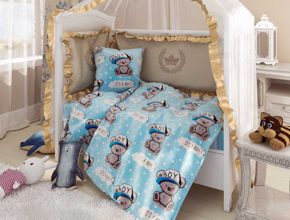 Ткань для постельного белья Бязь "Gold" Lux детская GLB2044blue