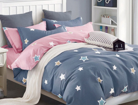 Двоспальний набір постільної білизни 180*220 із Сатину №1925AB Черешенка™