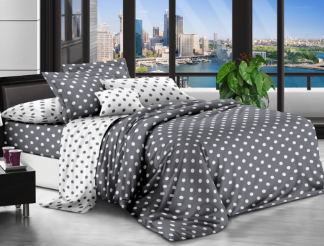 Семейный набор хлопкового постельного белья из Ранфорса №18816AB Черешенка™