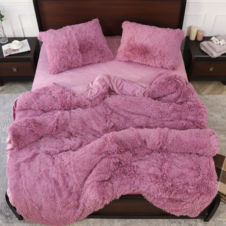 Евро-макси набор постельного белья 200*230 Плюш Травка №EL-07 Черешенка™