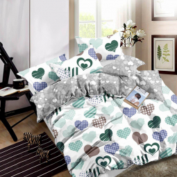 Полуторний набір постільної білизни 150*220 із Бязі "Gold" №15223AB Черешенка™