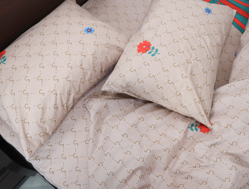 Полуторний набір постільної білизни 150*220 із Бязі "Gold" №154716 Черешенка™