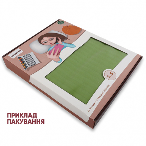 Полуторный набор постельного белья 150*220 из Страйп Сатина №501652 Черешенка™