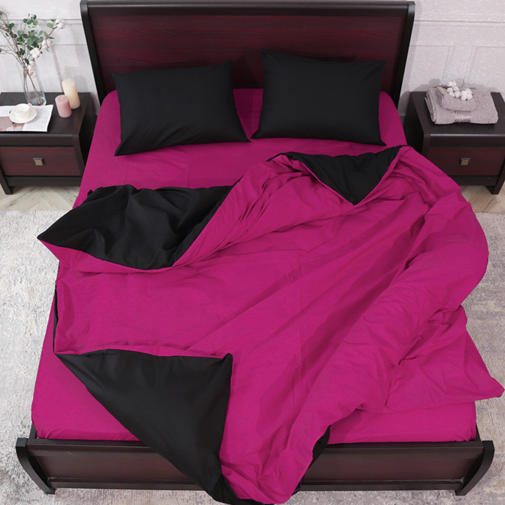 Двоспальний набір однотонної постільної білизни 180*220 із Бязі "Gold" №155515AB Черешенка™