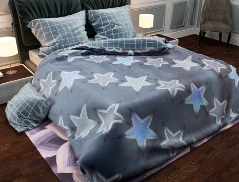 Євро-максі набір постільної білизни 200*220 із Бязі "Gold" №1574588AB Черешенка™