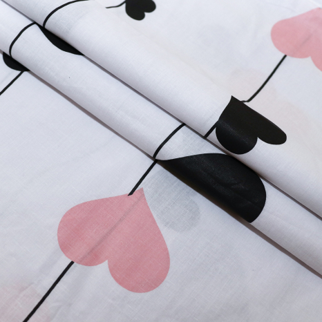 Ткань для постельного белья Бязь "Gold" Lux "Теплая любовь..." GL1520 (A+B) - (50м+50м)