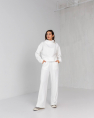 Женский костюм с брюками палаццо (Размер M) белый №202_0020