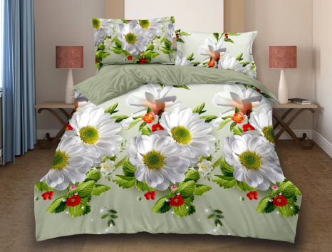 Полуторный набор постельного белья 150*220 из Сатина №1779 Черешенка™