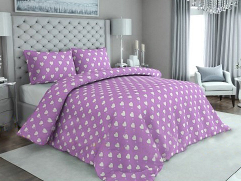 Ткань для постельного белья Бязь "Gold" Lux "Розовая любовь" GL2063