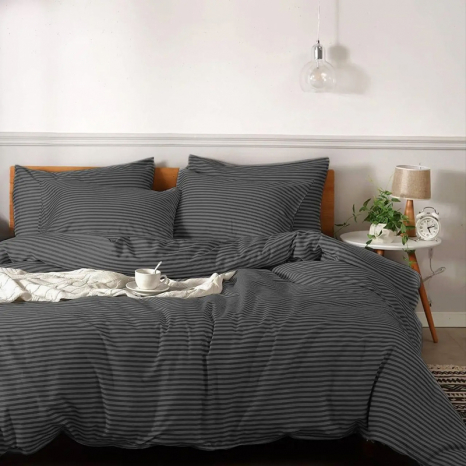 Євро-максі набір смугастої постільної білизни 200*220 із Бязі "Gold" №156611 Черешенка™