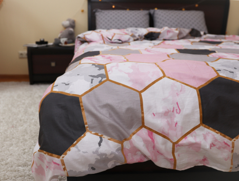 Двоспальний набір постільної білизни 180*220 із Сатину №027AB Черешенка™