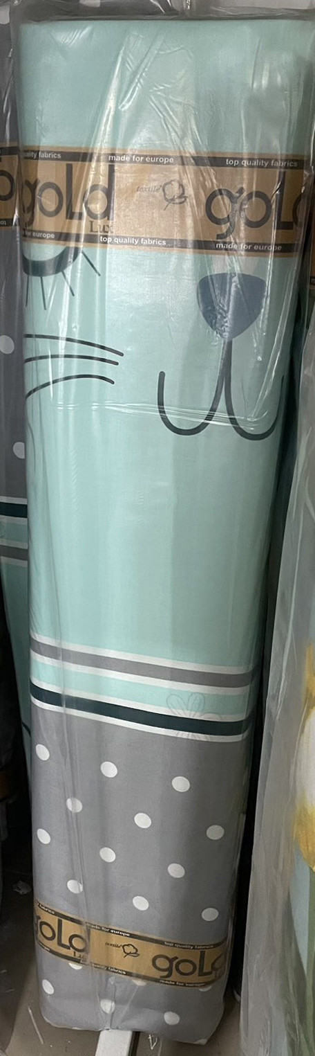 Ткань для постельного белья Бязь "Gold" Lux детская GLB3392turquise