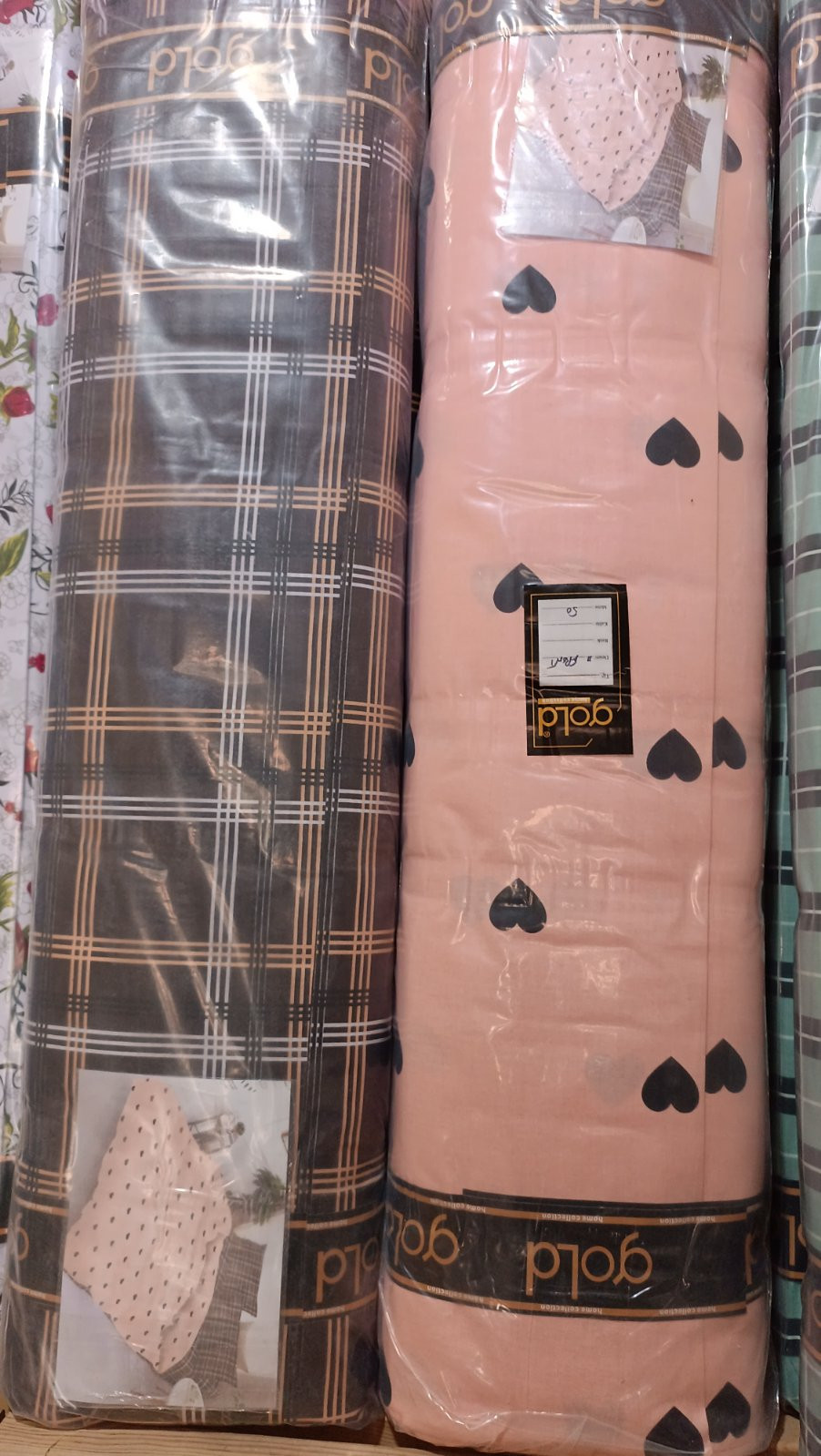 Тканина для постільної білизни Бязь "Gold" Lux "Символіка кохання" GL1683 (A+B) - (50м+50м)