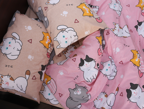 Полуторний набір постільної білизни 150*220 із Бязі "Gold" №168912AB Черешенка™