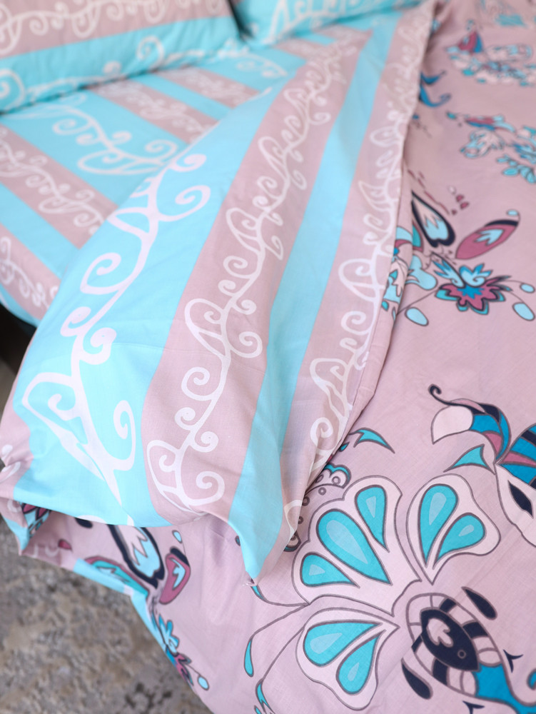 Полуторний набір постільної білизни 150*220 із Бязі "Gold" №15806AB Черешенка™