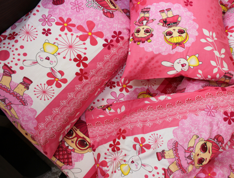 Полуторний набір постільної білизни 150*220 із Бязі "Gold" №16547 Черешенка™