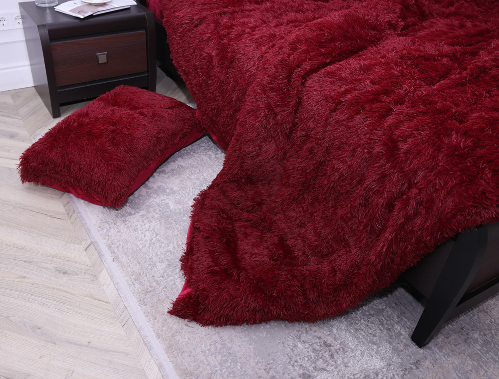 Евро-макси набор постельного белья 200*230 Плюш Травка №EL-02 Черешенка™