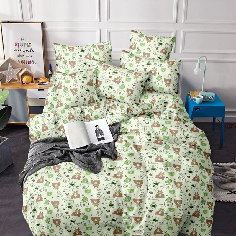 Тканина для постільної білизни Бязь "Gold" Lux дитяча GLB316green